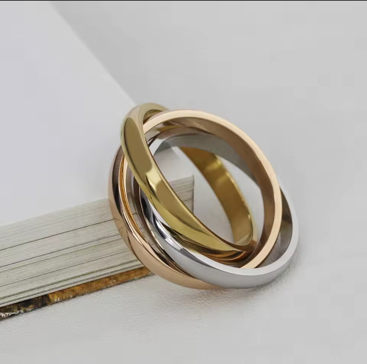 Edelstahl drei Farben Ring