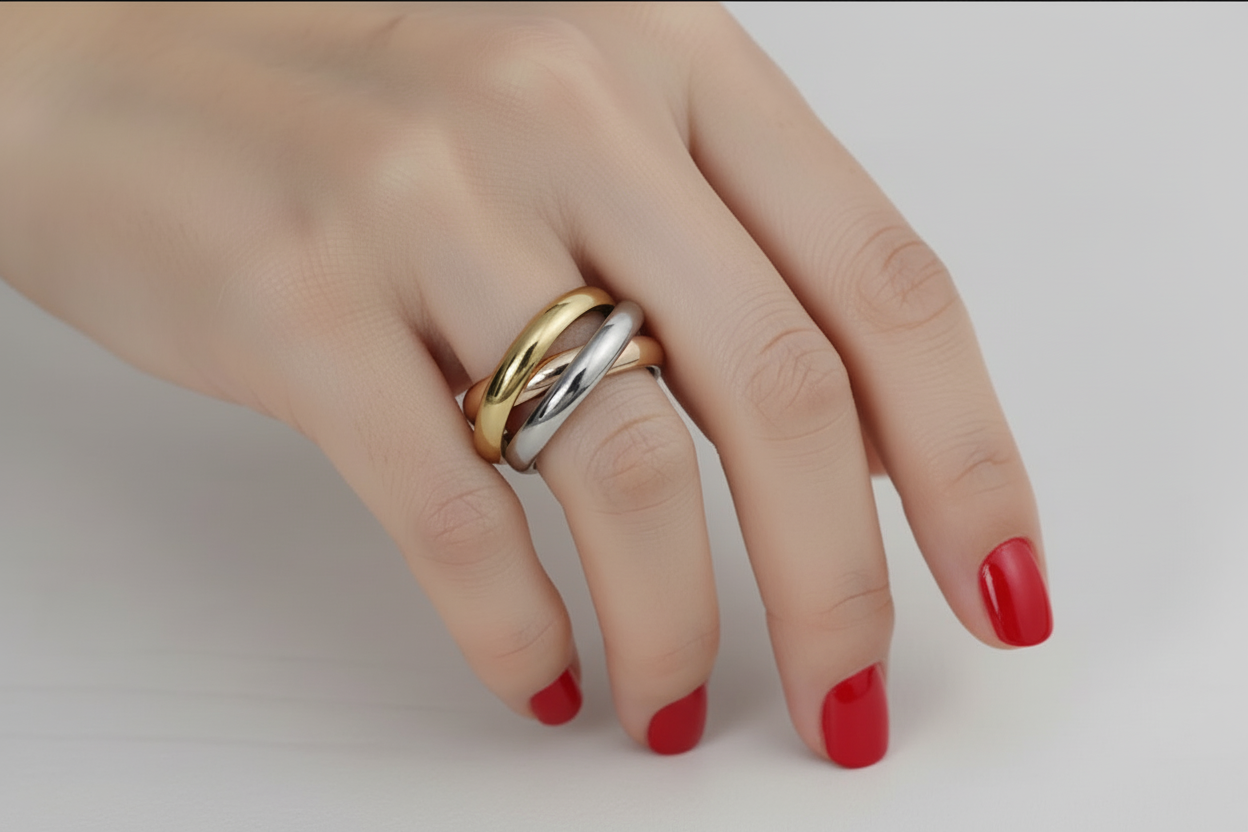 Edelstahl drei Farben Ring