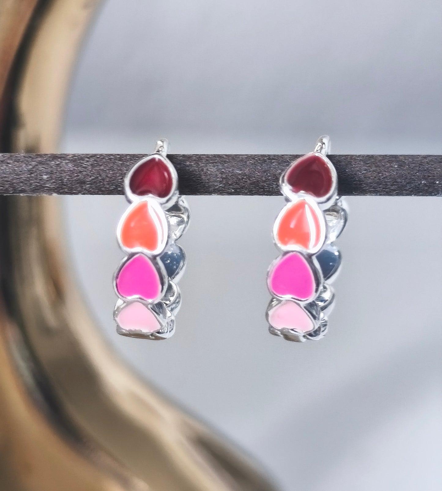 Edelstahl Creolen Ohrringe Herz