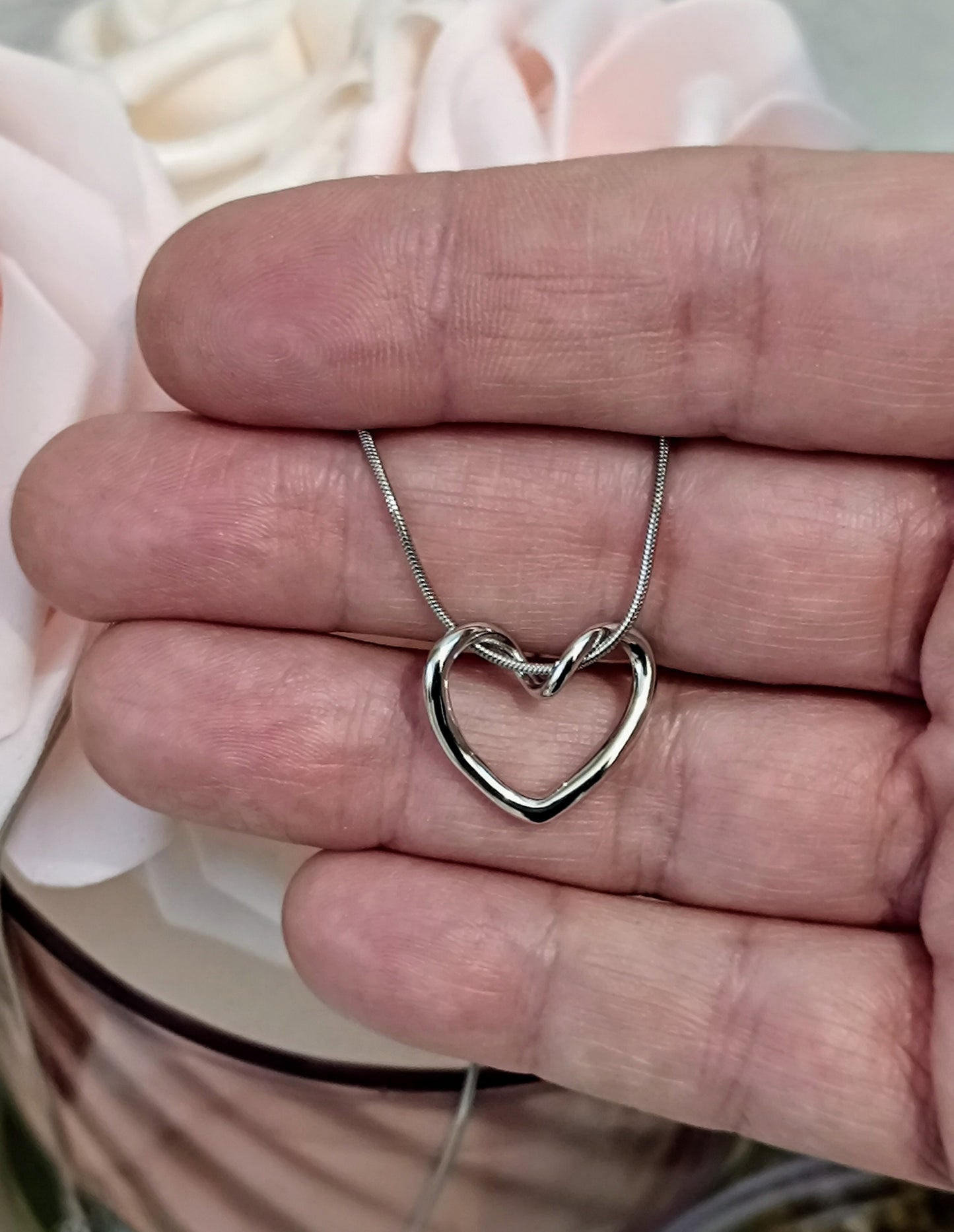 Minimalistische Edelstahl Herz Anhänger