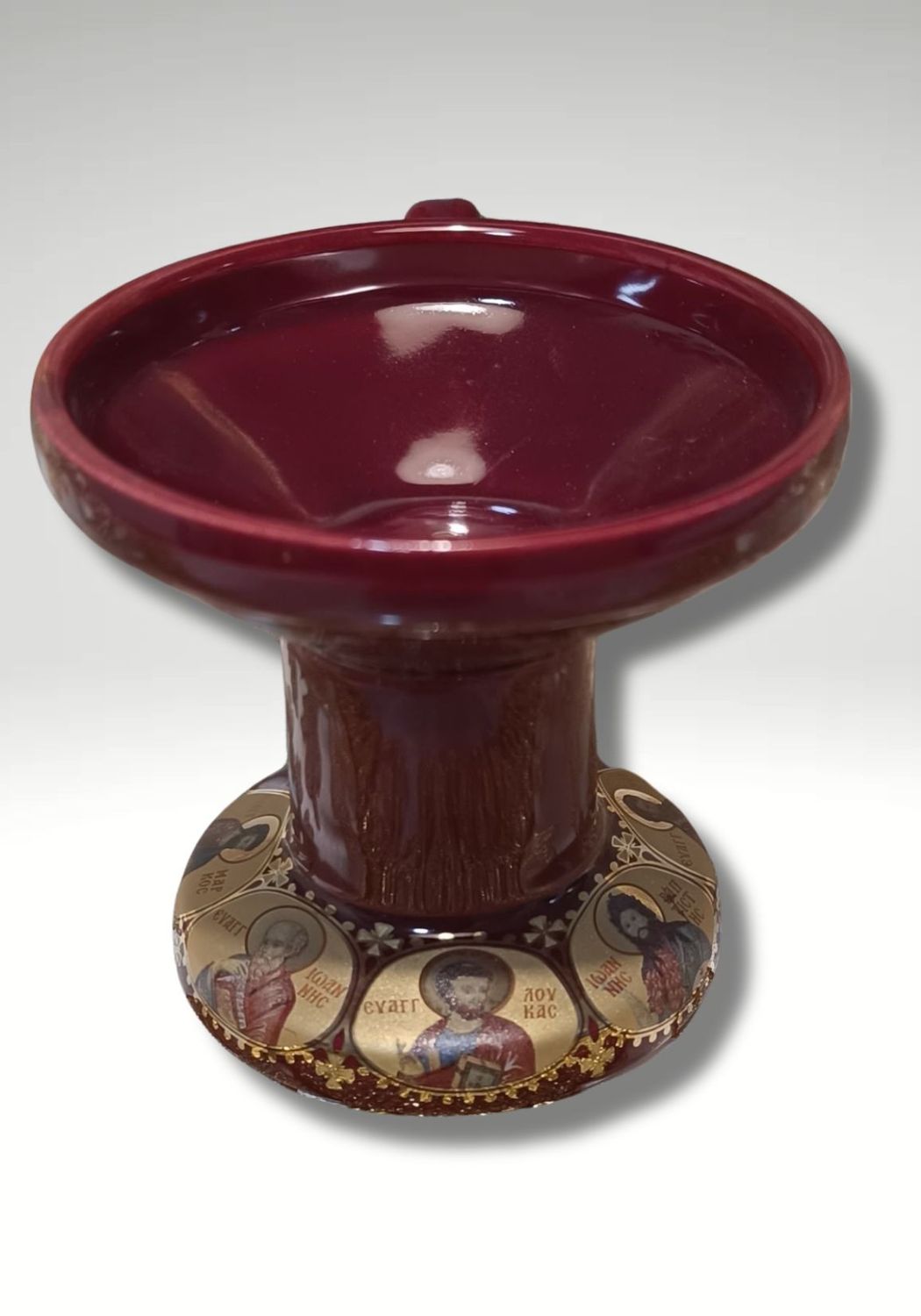 Räuchergefäß aus säulenförmigem Keramikglas mit Goldfolie - Bordeaux