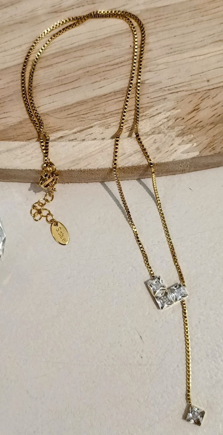 Halskette Zirkonia Herz Edelstahl