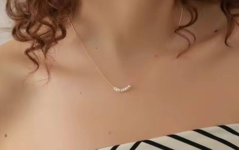 Edelstahl Halskette mit Perle Anhänger aus 316L Edelstahl