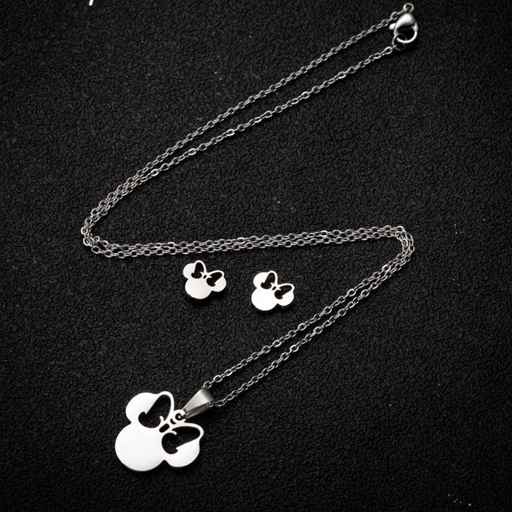 Set Halskette und Ohrringe Minnie Maus