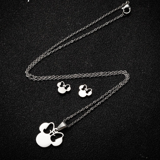 Set Halskette und Ohrringe Minnie Maus