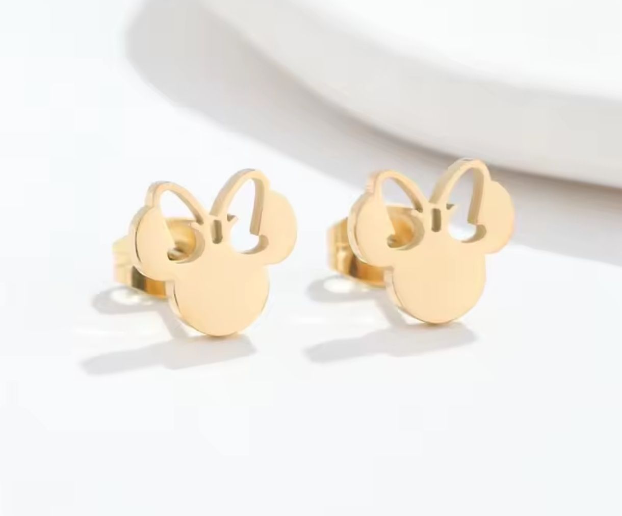 Maus Edelstahl-Ohrringe Silber für Mädchen