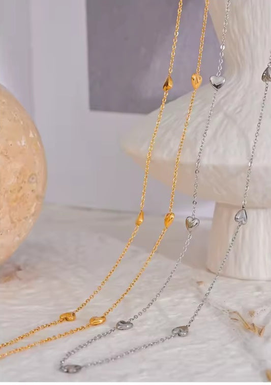 Sehr dünne Herzkette aus 316L Edelstahl