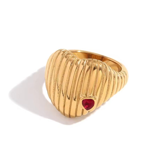 316L Edelstahl Herz Ring