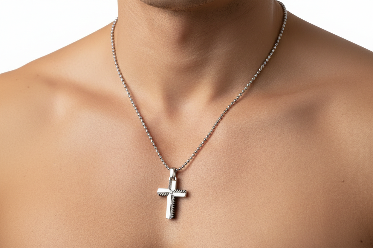 Männer Kreuz -Anhänger aus Edelstahl