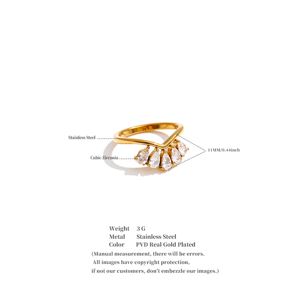 Wassertropfen Edelstahl Ring