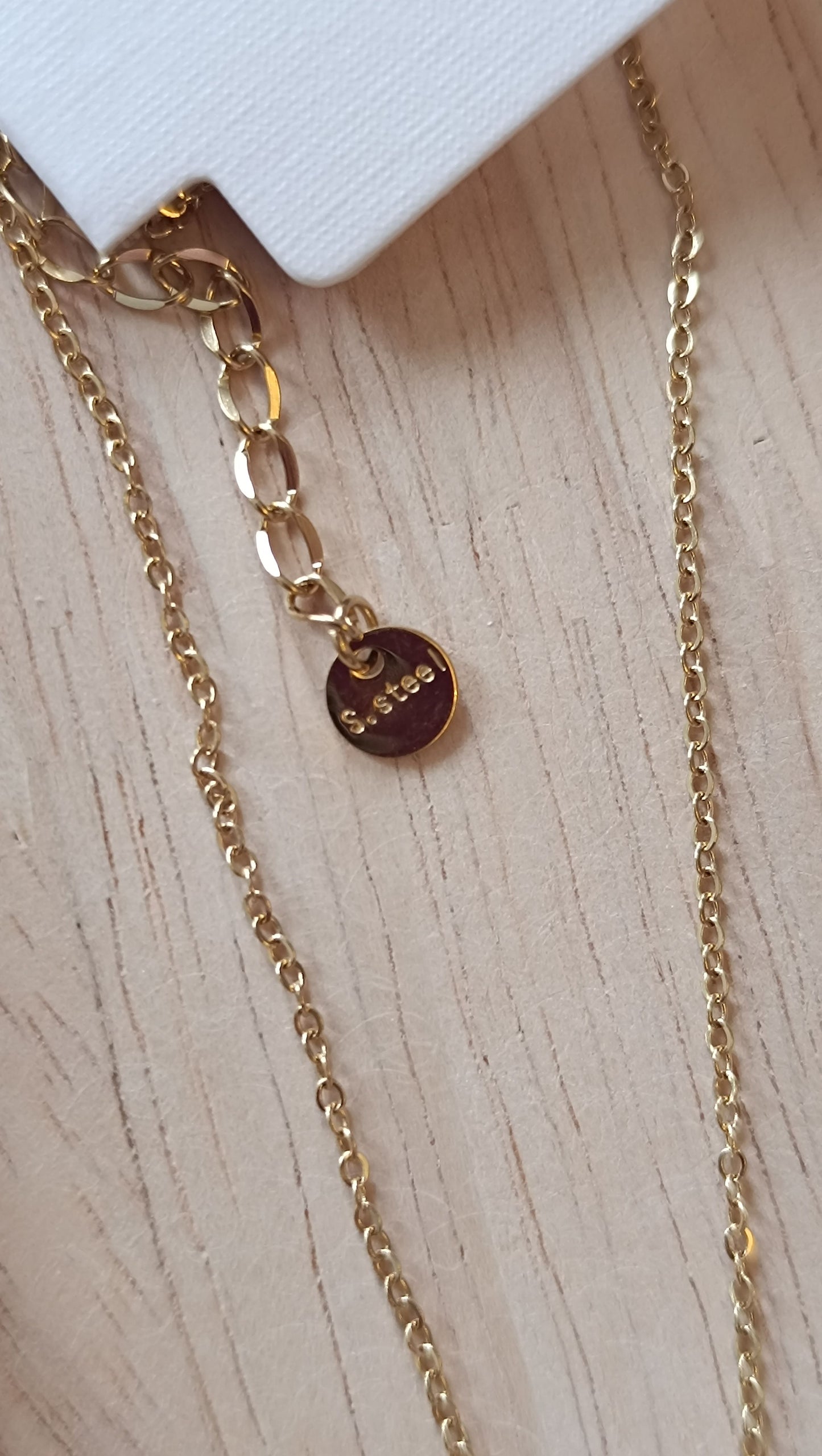 Kreuz aus 316L Edelstahl Gold mit Zirkon