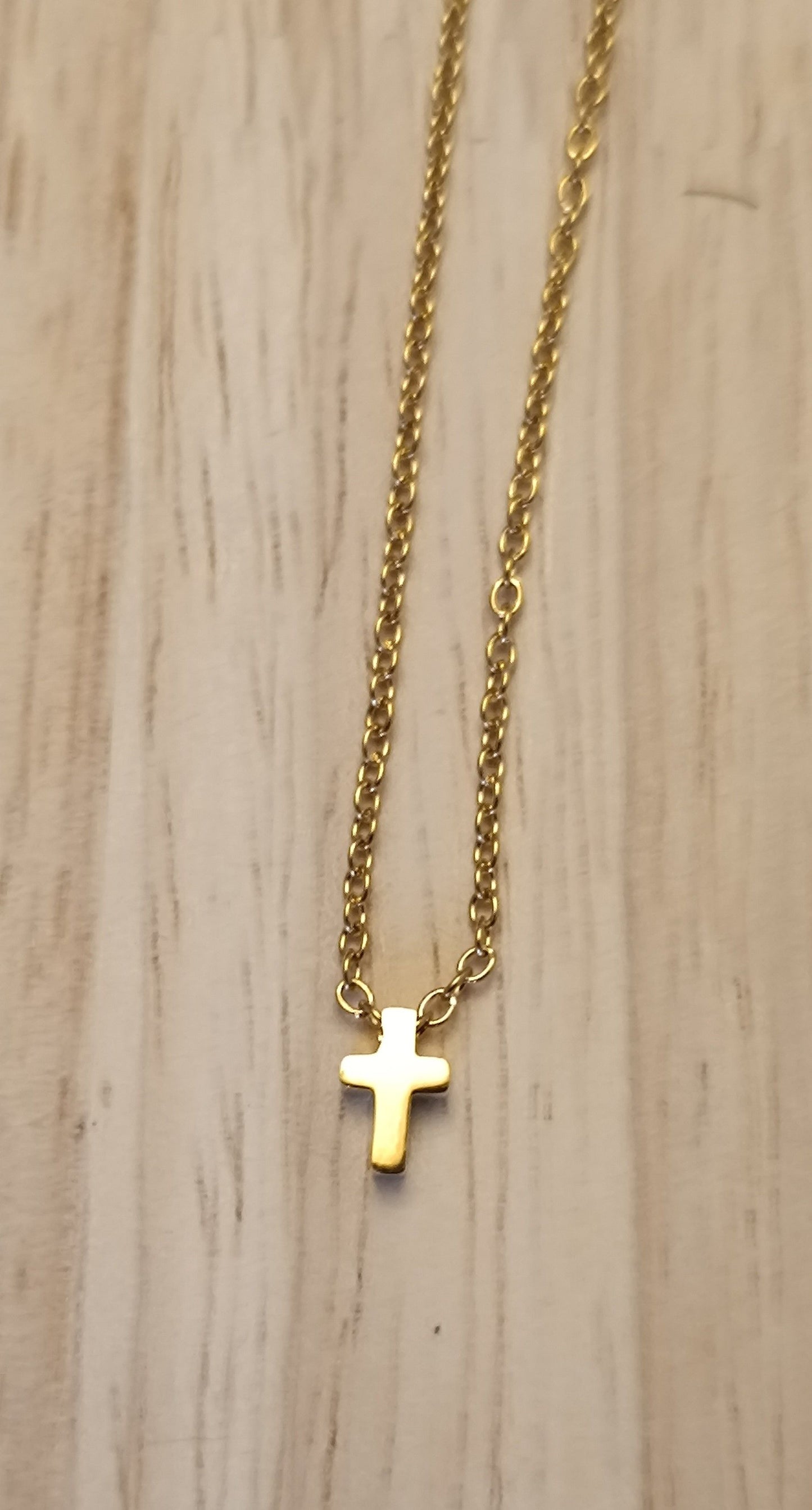 Mini Kreuz316L Edelstahl Gold