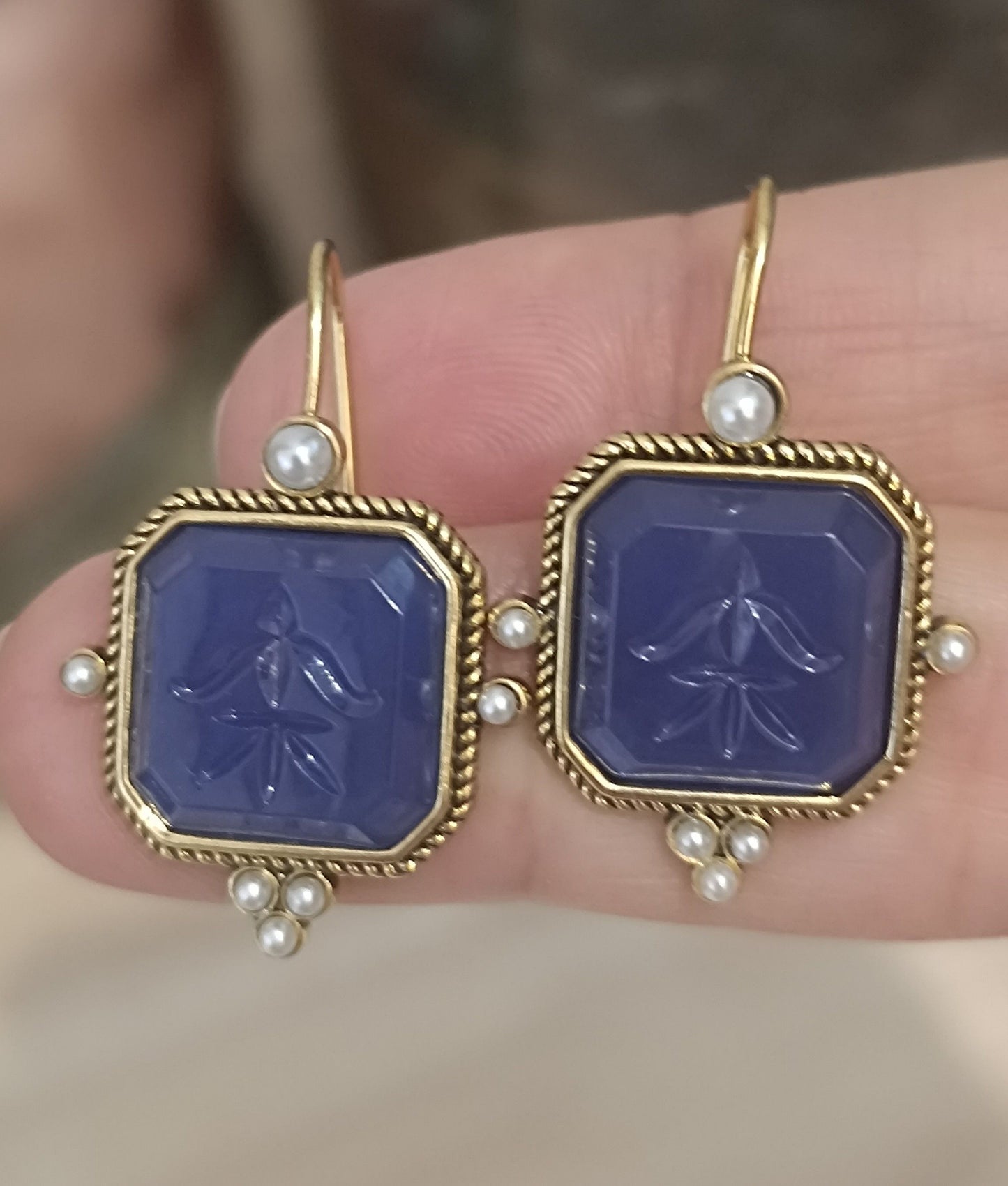 Vintage Blaue Ohrringe
