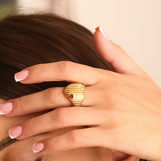 316L Edelstahl Herz Ring