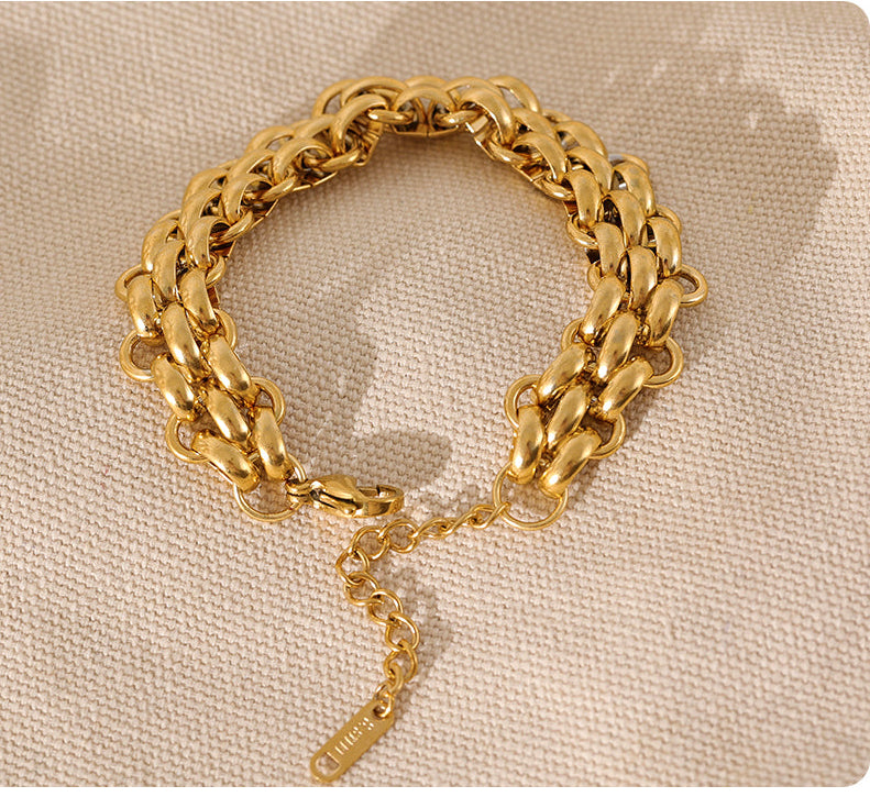 Edelstahl breite Kubanische Kette Armband