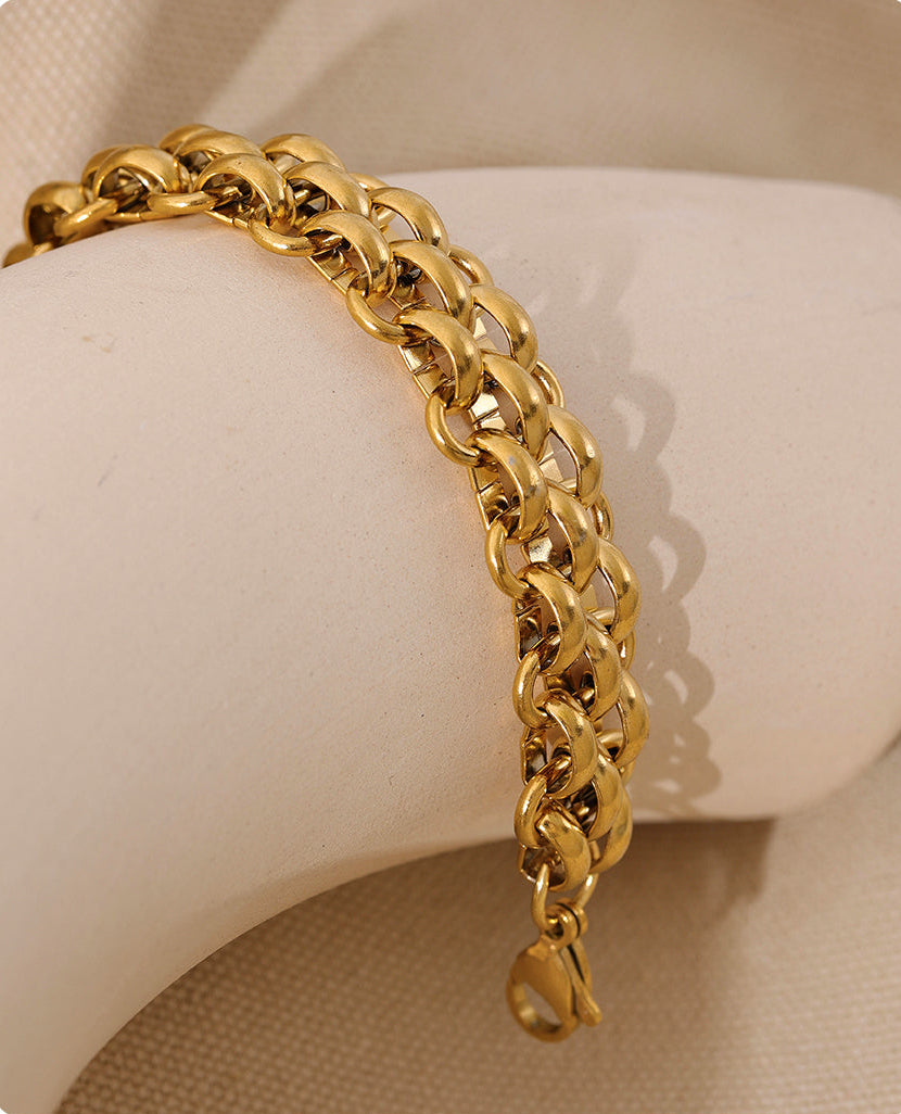 Edelstahl breite Kubanische Kette Armband