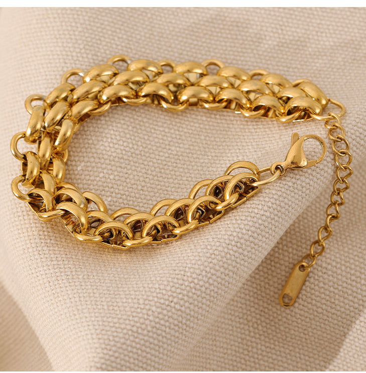 Edelstahl breite Kubanische Kette Armband