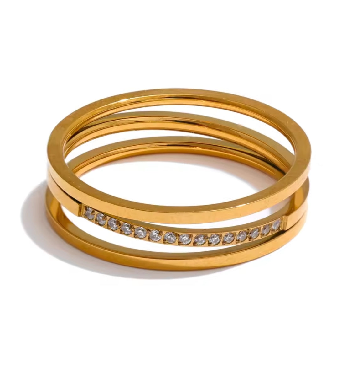 Edelstahl Ring mit kubischem Zirkonia