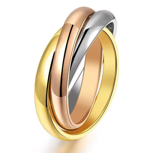 Edelstahl drei Farben Ring