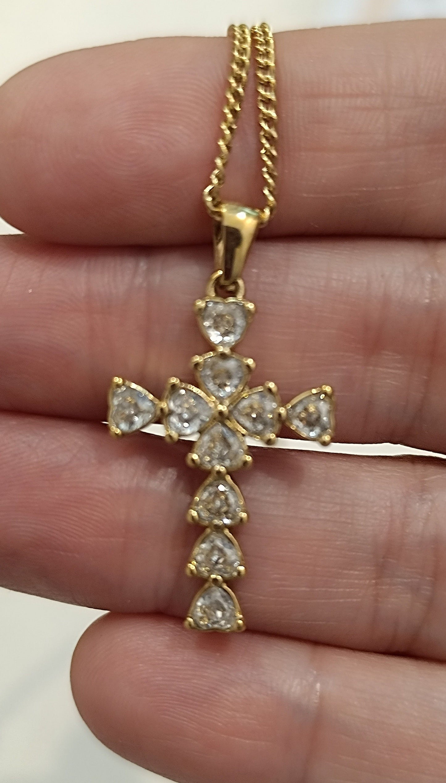 Zirkonia-Kreuz  Anhänger aus 316L Edelstahl