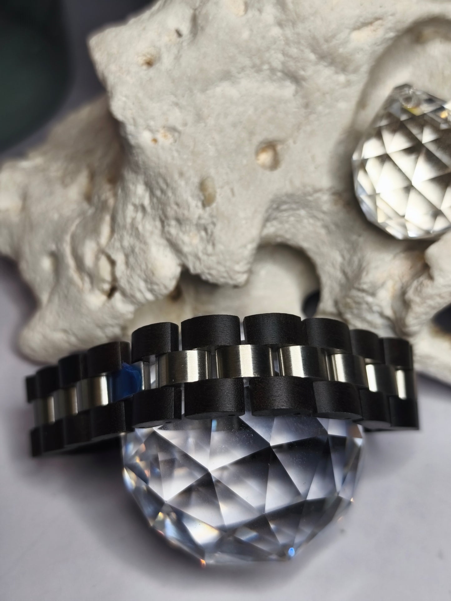 Edelstahl-Natuholzkette Armband für Männer