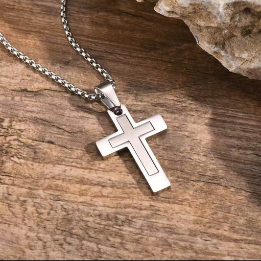 Kreuz Anhänger aus Edelstahl für Männer