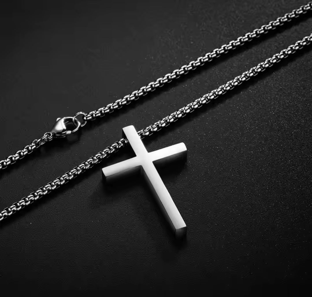 Edelstahl Kreuz Anhänger für Männer
