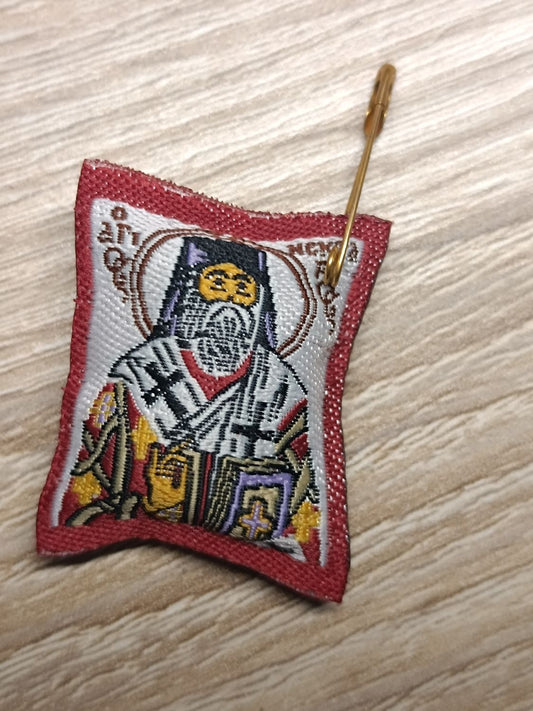 Amulett des Heiligen Nektarios mit Sicherheitsnadel