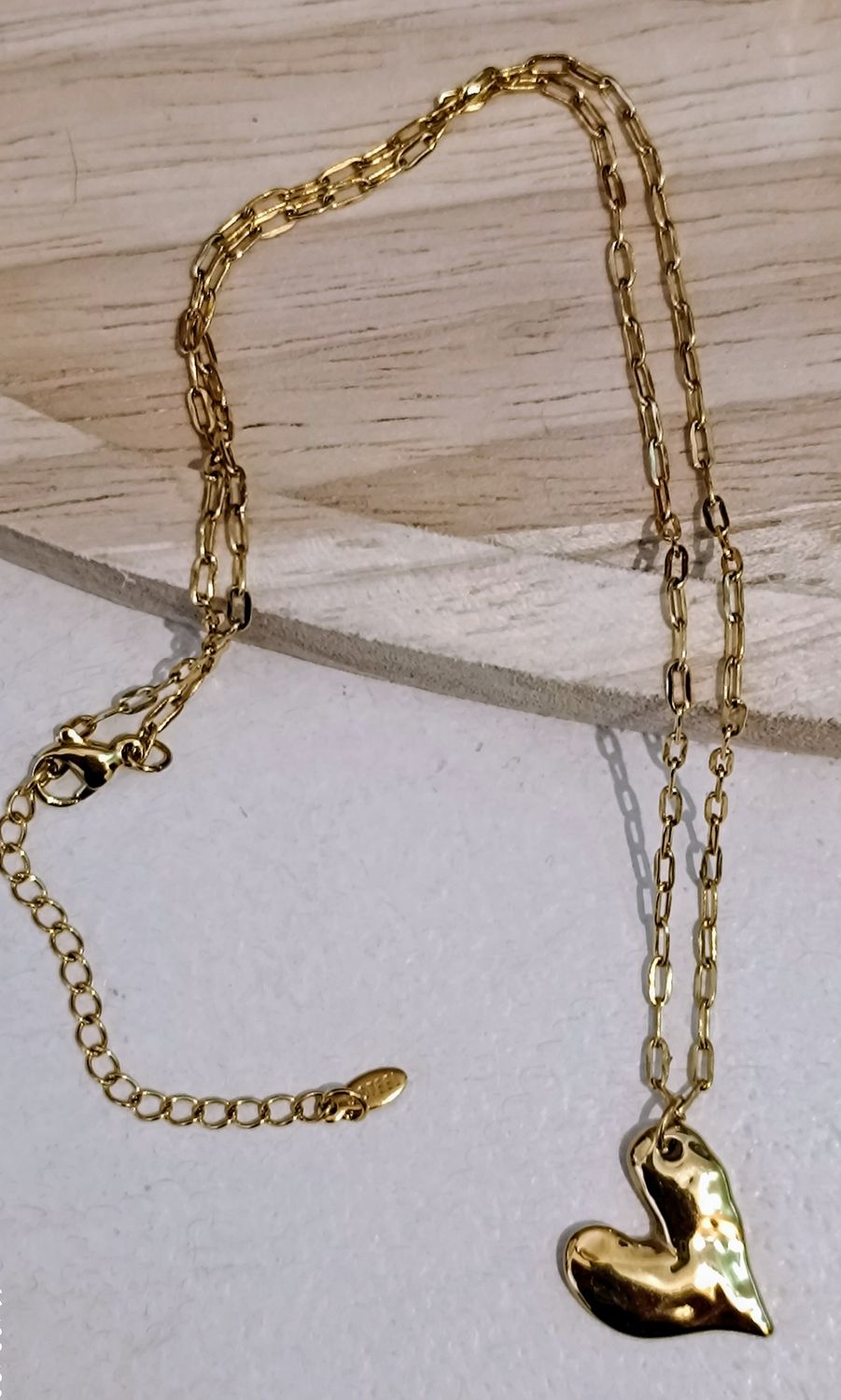 Halskette mit goldenen oder silbernen Herz-Anhänger Edelstahl