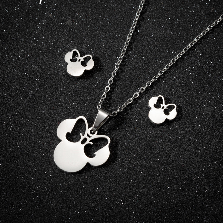 Set Halskette und Ohrringe Minnie Maus