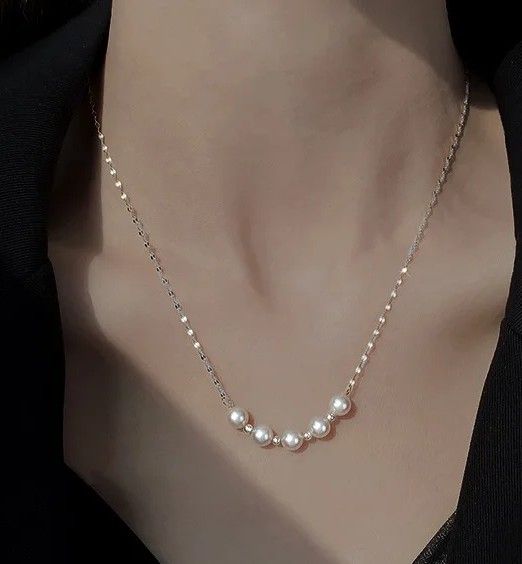 Perlenkette aus Edelstahl, 5-Perlen