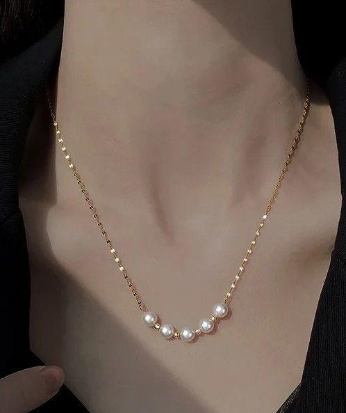 Perlenkette aus Edelstahl, 5-Perlen