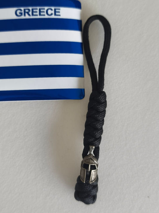 Handgefertigtes gewebtes Paracord Spartan Anhänger Silber 1