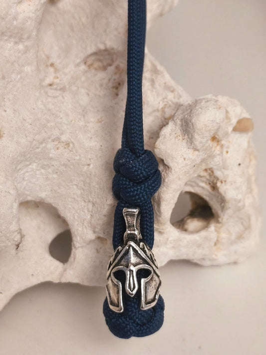 Handgefertigtes gewebtes Paracord Spartan Blau Anhänger