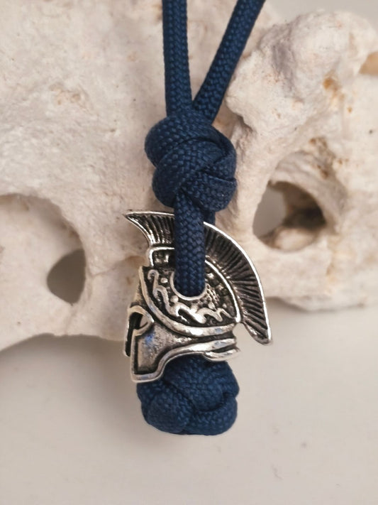 Handgefertigtes gewebtes Paracord Spartan Blau Anhänger