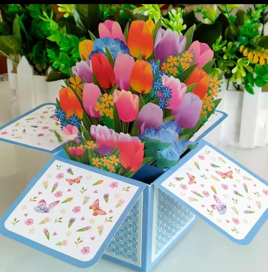 3D Tulpen  Pop-up Grußkarte 3