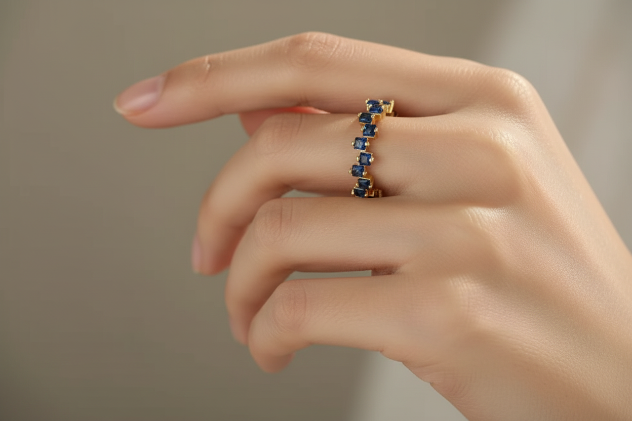 Quadratische Zirkonia Ring