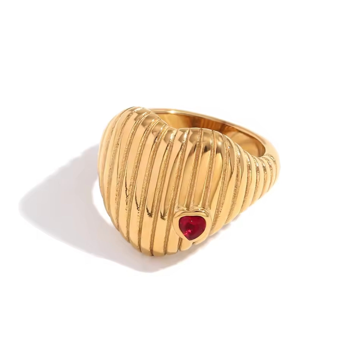 316L Edelstahl Herz Ring