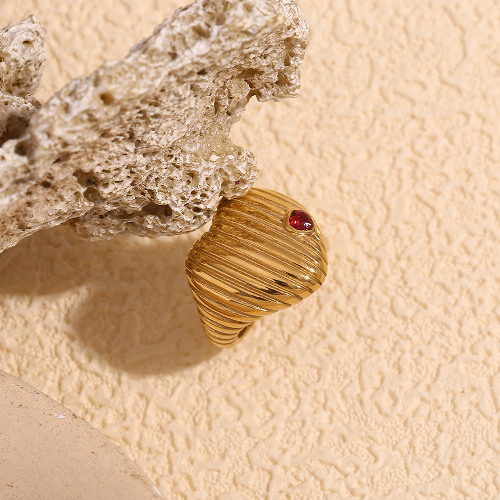 316L Edelstahl Herz Ring
