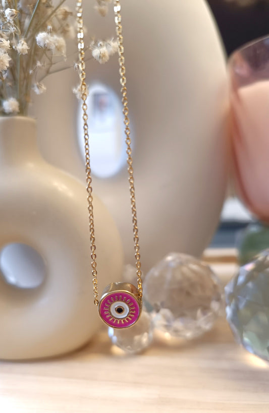 Auge mit Edelstahlkette, verschiedene Farben