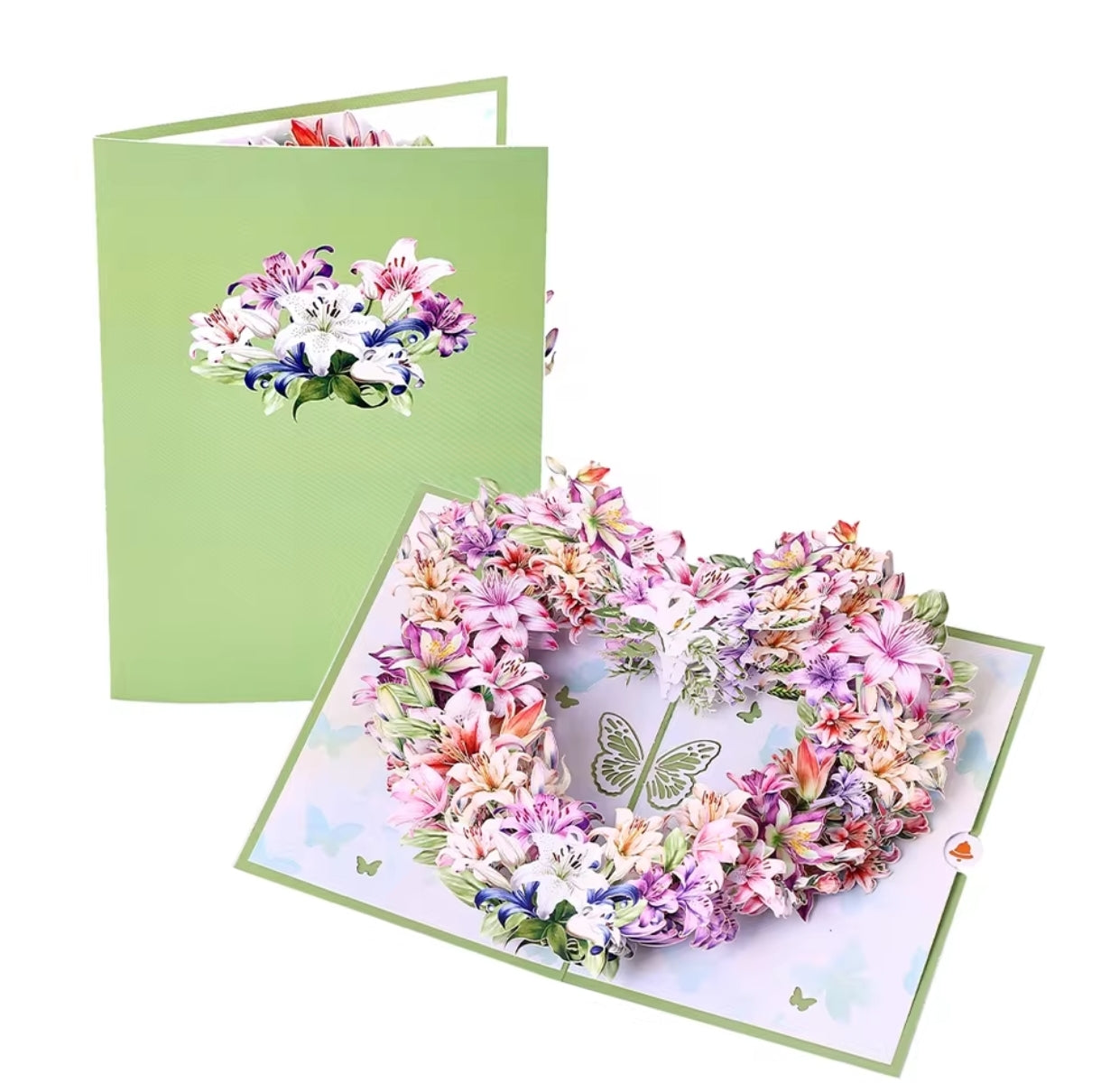 3D Herz-Blumen Pop-up Grußkarte 1