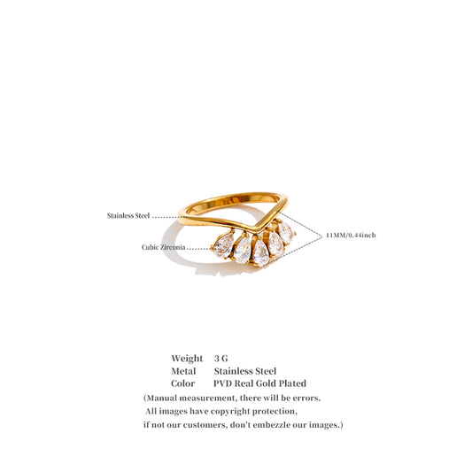 Wassertropfen Edelstahl Ring