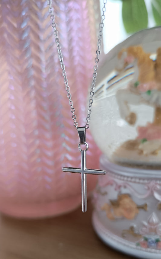 316L Edelstahl Kreuz Silber Anhänger