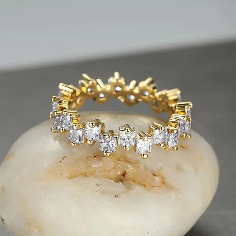 Quadratische Zirkonia Ring