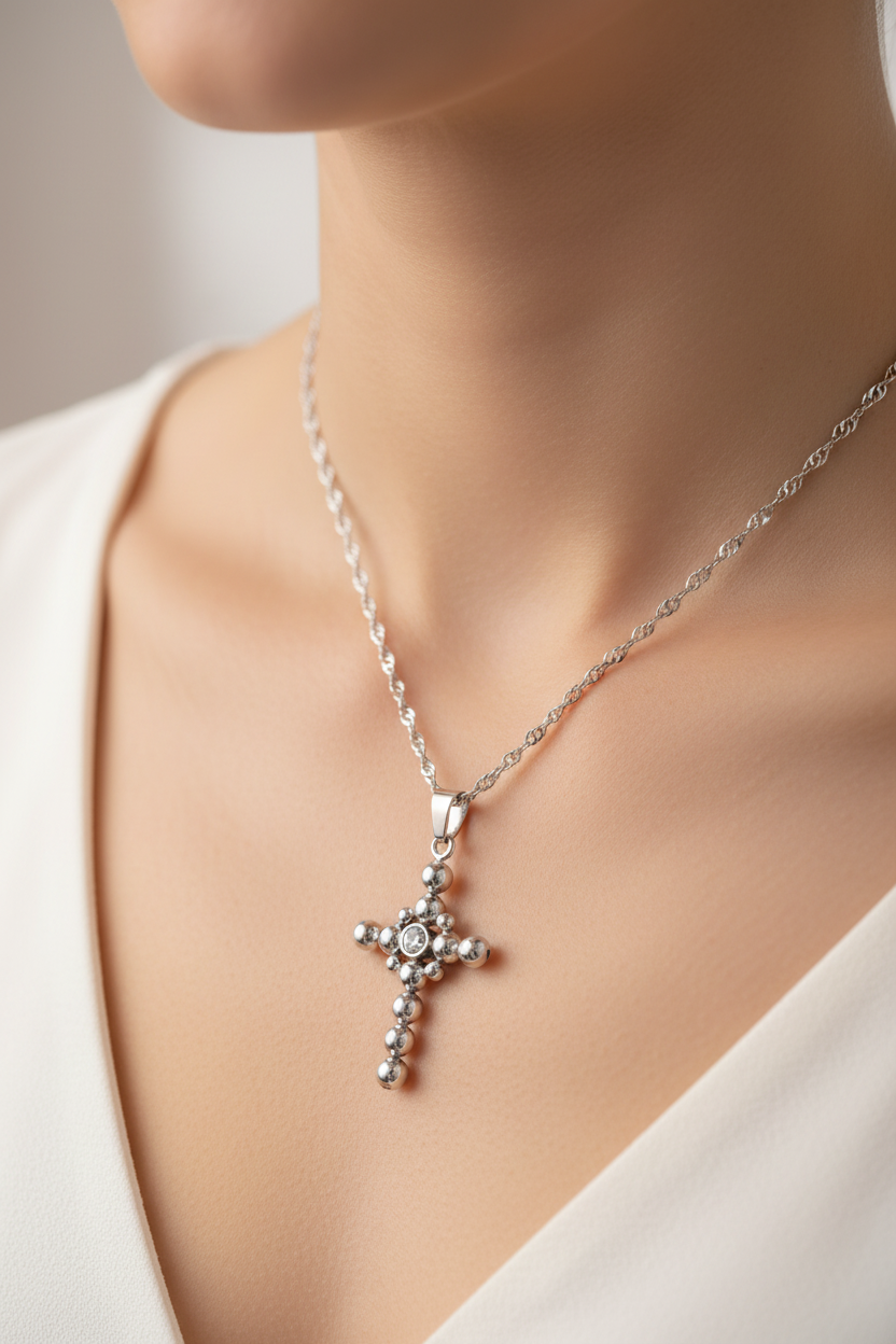 Edelstahl Kreuz Silber