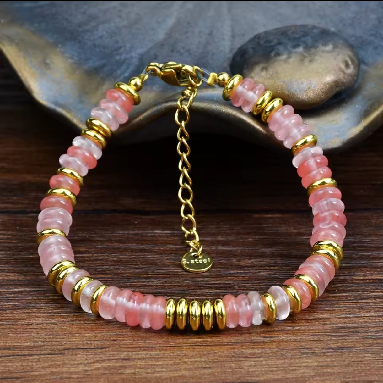 Naturstein Edelstahl Armband