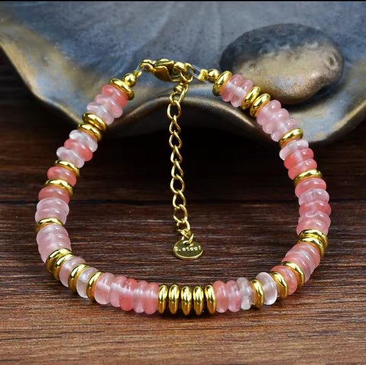 Naturstein Edelstahl Armband