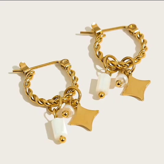 18K vergoldete Edelstahl Creolen 1