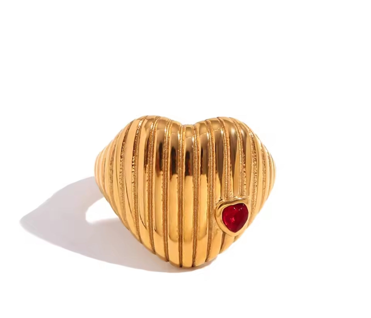 316L Edelstahl Herz Ring