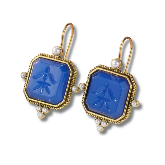 Vintage  Blaue Ohrringe